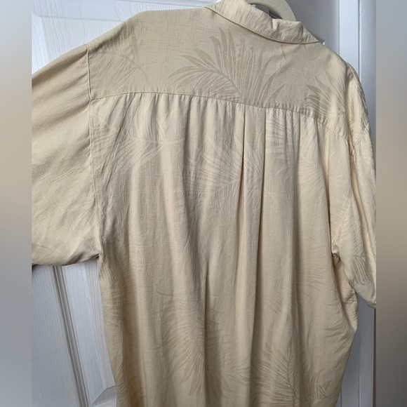 Jamaica Jaxx Mens Silk Button Down Shirt, Palm Print, Large, Good Condition - Picture 13 of 16
